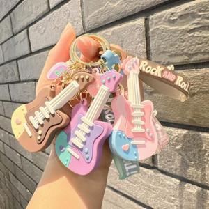 Creative <b>Mini</b> Guitar Silicone Rubber Keychain Small Gift for Women and Couples Car Pendant Bag Promotional Key Chains - Product Image 4