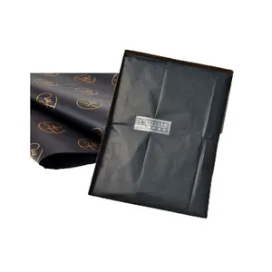 Sang trọng bán buôn tùy chỉnh kích thước không tráng 17gsm mỏng màu đen gói giấy Tissue