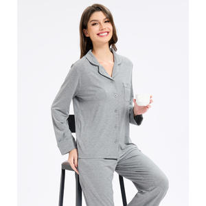Conjunto de Pijama de Bambú Suave para Mujer, Pijama de Lujo de Dos Piezas de Manga Corta, Ropa de Dormir de Bambú, Algodón y Modal - Product Image 3