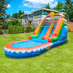 USA Stock <b>Inflatable</b> <b>House</b> Water Slide for Kids Backyard Birthday Party Outdoor Fun Playhouse With Splash Pool Water Slide Infla - Product Image 4