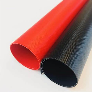 Lona Impermeable Roja y Negra en Rollo, de Alta Resistencia para Exteriores, Poliéster 1000D, 280 GSM, Tejido Liso, en Stock - Product Image 1