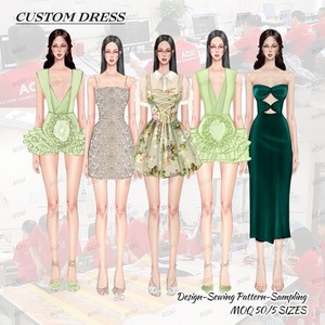 Oem ODM nhà sản xuất biểu tượng tùy chỉnh đơn đặt hàng nhỏ Đảng cao cấp quần áo chất lượng cao Y2K phong cách ren mùa hè thanh lịch ăn mặc giản dị - Product Image 1