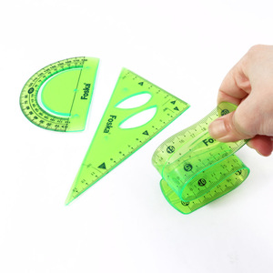Kit di Righelli Geometrici Foska in Plastica Leggera e di Alta Qualità, Verde, con Scala in <span class=keywords><strong>Centimetri</strong></span> e Pollici per Scuola e Ufficio - Product Image 1