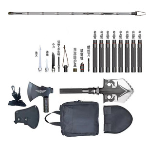 Bâton de randonnée tactique multifonctionnel, bâton de trekking, <span class=keywords><strong>canne</strong></span> de randonnée combinée, <span class=keywords><strong>ensemble</strong></span> de bâtons de camping en alliage d'aluminium - Product Image 1