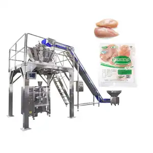 Fully Automatic Vertical Frozen Food Packing Machine Meat Chicken Ground Mea Pillow Stand Up Pouch Packing Machine