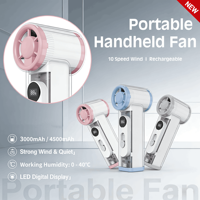 Ventilateur à turbine électrique portatif Metagarden, moteur sans balais, affichage numérique haute vitesse, portable, rechargeable 3000 mAh, pour voiture