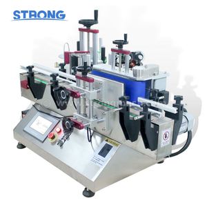 Machine d'étiquetage de bouteilles rondes entièrement automatique de bureau à grande vitesse, équipement d'étiquetage auto-adhésif pour sauce soja et vinaigre en plastique - Product Image 1