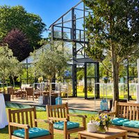 Tente de mariage extérieure transparente avec toit en verre pour événements de mariage et banquets en plein air