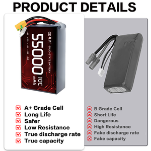 최신 사용자 정의 55000mah 10C <span class=keywords><strong>22.2V</strong></span> <span class=keywords><strong>6S</strong></span> 드론 리포 배터리 고체 리튬 배터리 농업 무인 항공기/UAV에 대 한 배터리 - Product Image 3