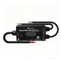 Controlador LED Digital WLED GLEDOPTO AquaX WL1 IP67 Resistente al Agua con Doble Canal de Fusibles, DC 5-48V, con Más de 200 Efectos y Micrófono Integrado