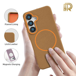Funda de Cuero Litchi de Lujo y Alta Calidad para <span class=keywords><strong>Samsung</strong></span>, Carcasa de TPU para Teléfono Móvil, Compatible con Carga Inalámbrica - Product Image 1