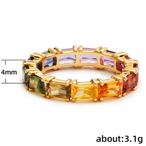 Rainbow Color Design Ring Classic Finger Ring for Women - Product Image 4