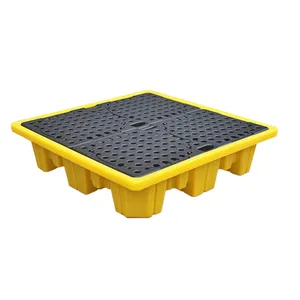 Pallet per Pallet per carichi pesanti in Hdpe per il contenimento dell'olio industriale a 4 vie per fuoriuscite di petrolio Pallet in plastica