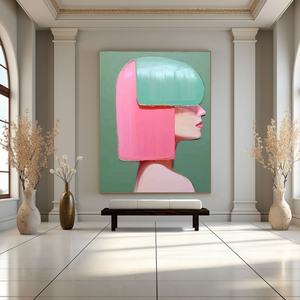 Peinture à l'huile abstraite texturée contemporaine, encadrée, faite à la main, pour la décoration de salon à concept ouvert - Product Image 6