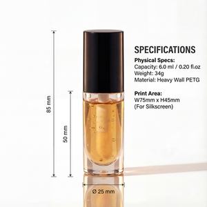 Tube <span class=keywords><strong>de</strong></span> gloss à lèvres vide <span class=keywords><strong>de</strong></span> 6 ml, noir givré, large, lourd, grand applicateur, grand pinceau, couleur personnalisée, logo personnalisé - Product Image 5