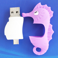 Clé USB OTG 2-en-1 la plus récente, personnalisable avec n'importe quel logo, design, forme, clé USB en caoutchouc 3D, clé USB Jiaqida USB 3.0 Type C
