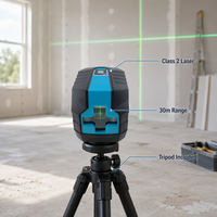 Niveau laser vert portable de qualité industrielle KMD PRG2L avec trépied, auto-nivellement électronique