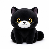 Peluche chat noir personnalisée pour Halloween, jouet en peluche mignon et kawaii, poupée chat en peluche douce pour enfants, fête de crèche, EN71 CE BSCI