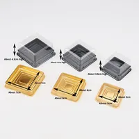 Boîte à gâteau en plastique PET jetable de qualité alimentaire personnalisée, boîte à dessert transparente pour boulangerie avec couvercle, impression par transfert thermique