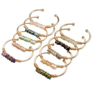 Energinox Dernier <span class=keywords><strong>bracelet</strong></span> <span class=keywords><strong>enroulé</strong></span> en acier inoxydable <span class=keywords><strong>fil</strong></span> de cuivre avec particules de cristal plaqué or - Product Image 1