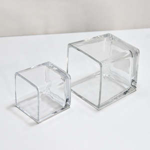 Wholesale 80ml 135ml 300ml 640ml Empty Unique Square Glass Soy Wax Candle Container Candle Jar for Christmas Decoration - Product Image 4