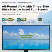 Moniteur de réunion vidéo 24 pouces 100Hz IPS 1080P FHD avec webcam intégrée 2MP pour le bureau à domicile