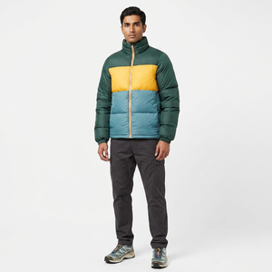 High Quality Outdoor Canvas <b>Long</b> Sleeve Stand Collar Front Logo Filled Breathable Windproof <b>Men's</b> Puffer <b>Jacket</b> Reasonable Price - Product Image 1