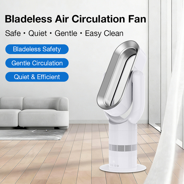 High Quality Smart Bladeless Fans Heater Air Cooling Standing Bladeless Tower Fan with Remote Control