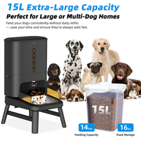 Distributeur automatique de nourriture pour chien OEM 15L grande capacité avec minuterie, pieds réglables et joint en silicone, idéal pour grands chiens