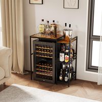 3-stöckiger moderner Kühlschrank-Mikrowellen-Ständer mit verstellbaren Regalen, Getränkekühlschrank, TV-Tisch, Kaffeebar, Weinschrank, Küche