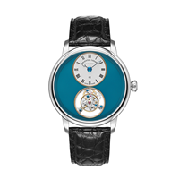 Montre-Bracelet Mécanique Squelette Tourbillon OEM pour Homme, Verre Saphir, Acier Inoxydable 316L, Bracelet Cuir, Étanche