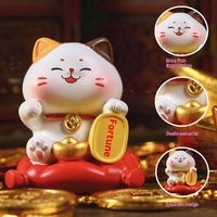 Chat porte-bonheur en résine, design attirant la richesse et le trésor, figurines de chat de bureau, boîte mystère, cadeau, vente en gros, articles unisexes
