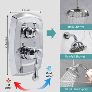 10-Year Warranty Modern Dual <b>Shower</b> <b>System</b> With Rainfall & Handheld Spray Wall-Mounted Spa Back Bath Set HD-2026012404 10-Year W - Product Image 4