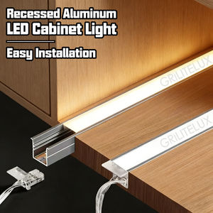 Perfil de Aluminio de Corte Libre para Iluminación de Gabinetes a Medida, Fácil de Recortar e Instalar, Perfil de Aluminio LED de 12V Plug and Play para Bricolaje - Product Image 2