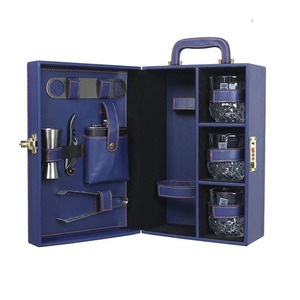 Coffret cadeau rigide de luxe personnalisé pour spiritueux, vin rouge, whisky, champagne, avec poignée en cuir pour bouteille de vin - Product Image 2