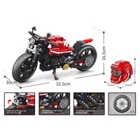 Ensemble de blocs de construction de moto de luxe à simulation réaliste, 536 pièces, plastique ABS, SAMLOK, modèle d'assemblage unisexe, jouet à l'échelle 1:36