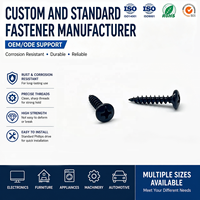 Sekrup Baja Karbon Oksida Hitam M1 M2 M3 M4 M5 Tipe Phillips Pan Head Self-Tapping Sekrup Kayu Kepala Bulat Tipe PA dengan Ujung Tajam