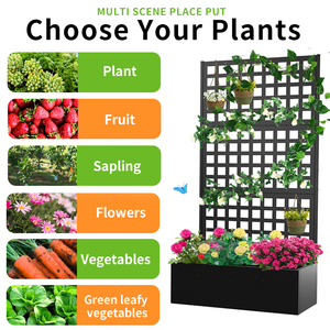 Grand bac à plantes vertical suspendu en fer galvanisé, treillis pour plantes grimpantes - Classique, durable, pour intérieur/extérieur - Product Image 2