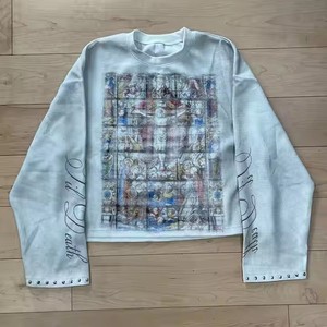 Magliette personalizzate con Graffiti grafici oversize stampate a tracolla magliette termiche a maglia a maniche lunghe magliette da uomo - Product Image 1