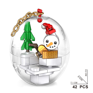 Set de 6 Bloques de Construcción de Bolas de Cristal Navideñas, Caja Sorpresa con Llavero, Juguete Educativo Creativo para Niños, Regalo - Product Image 4