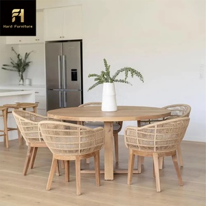 Muebles modernos duraderos para exteriores, juegos de jardín de café de madera, silla de comedor de restaurante de ratán para patio cómodo - Product Image 1