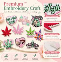 Patchs brodés esthétiques et amusants à thermocoller ou à coudre, motifs Cœur d'amour, Texte, Papillon, Crème glacée, Chapeau de sorcière