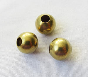 Большие отверстия 4 мм полые латунные бусины 10 мм круглые разделительные бусины - Product Image 2