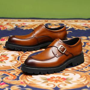 Nuevo y Popular Zapato de Hombre de Cuero Vacuno, Impermeable, Ligero, con Aumento de Altura, Estilo Británico, Formal de Negocios, Negro, Casual, de Alta Gama - Product Image 5