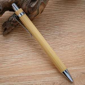 Father's Day Gifts Custom 1mm Sustainable Writing Eco-Friendly Bamboo <b>Pens</b>, Wooden <b>Retractable</b> Ballpoint <b>Pen</b> - Product Image 4