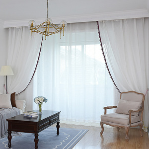 Rideau voilage blanc <span class=keywords><strong>transparent</strong></span> écran mince tissu plancher fini avion baie vitrée simple écran de <span class=keywords><strong>balcon</strong></span> - Product Image 1
