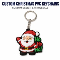 Porte-clés personnalisé Père Noël en PVC, OEM, Ho Ho Ho, en caoutchouc souple, pour Noël, cadeau de fête, vente en gros, fabricant en vrac