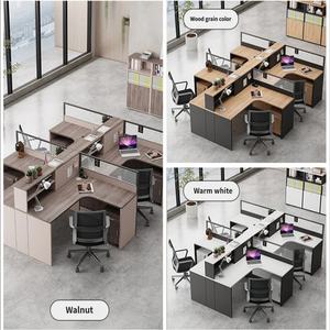 Bureau <span class=keywords><strong>de</strong></span> travail moderne en forme <span class=keywords><strong>de</strong></span> L pour 4 postes, table d'ordinateur pour 4 à 6 personnes. Table d'ordinateur pour <span class=keywords><strong>employé</strong></span>. - Product Image 5