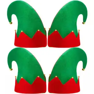 Cappello di natale in feltro scarpe da spirito natalizio calzini natalizi cappello da pagliaccio in tessuto non tessuto cappello da carnevale divertente set divertente