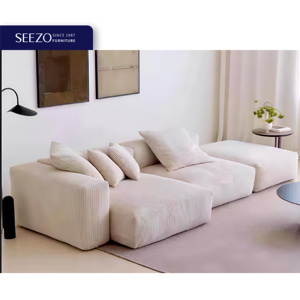 Juego de sofás comprimidos Canadian Made Fabric Diseño moderno Caja de sofá de uso de hotel de espuma de 3 plazas - Product Image 3